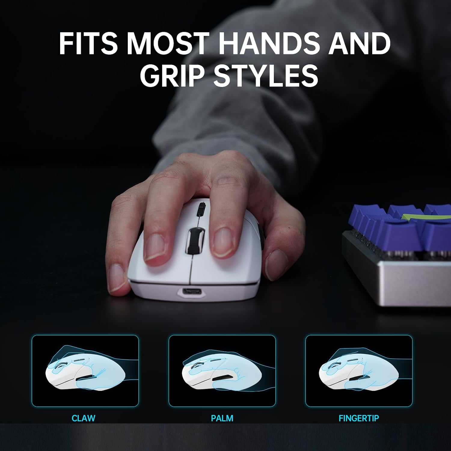 Detalle de Rapoo VT9Pro 4K Wireless Gaming Mouse with PAW 3398 sensor (26K DPI, 4KHz polling)