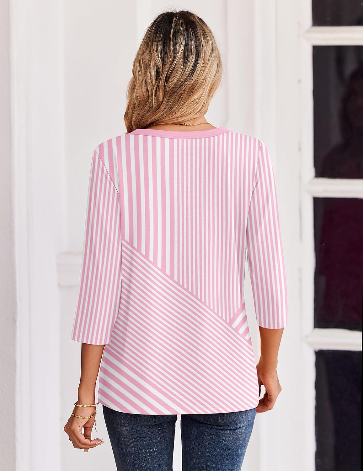 Detalle de Zeagoo 3/4 Sleeve Women's Tops: Casual Dressy Summer Blouses for Work and Beyond