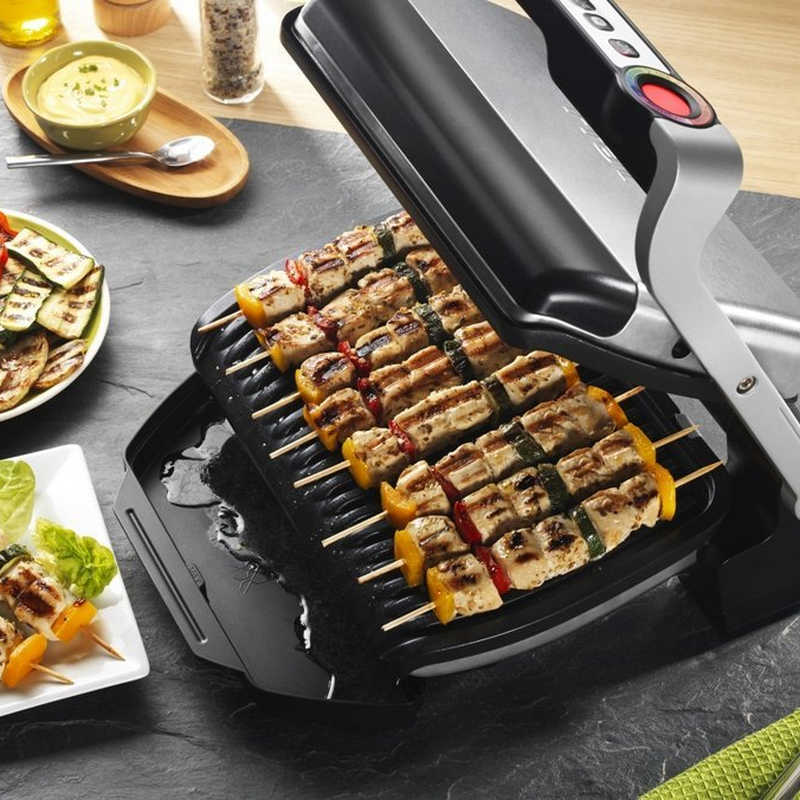 Detalle de Tefal OptiGrill GC712D12 +Sandwichera Grill 2000W: parrilla inteligente con 6 programas