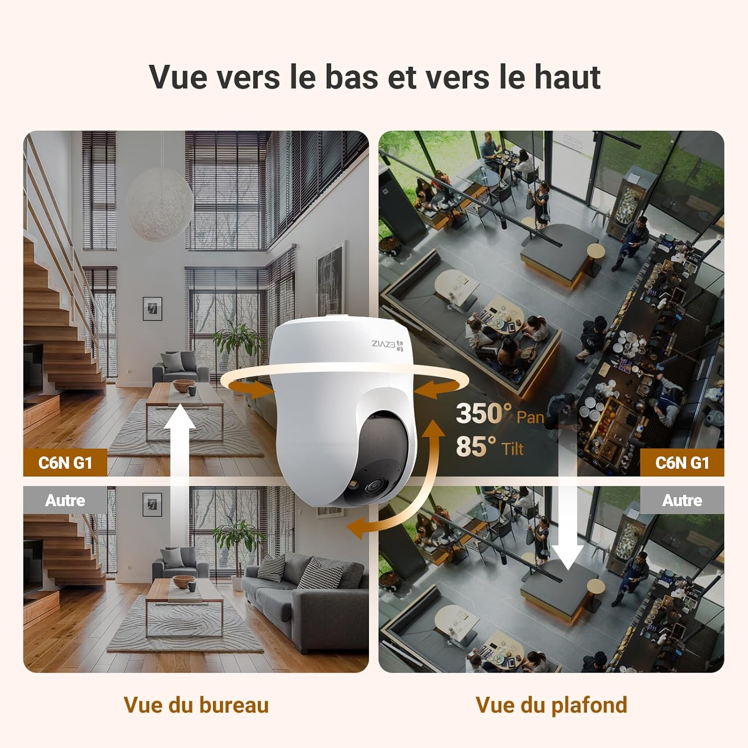 Thumbnail 6 de EZVIZ 2K Caméra Surveillance WiFi Intérieur C6N G1 2K 2PK : Babyphone, Suivi Auto-Zoom et Détection Humain