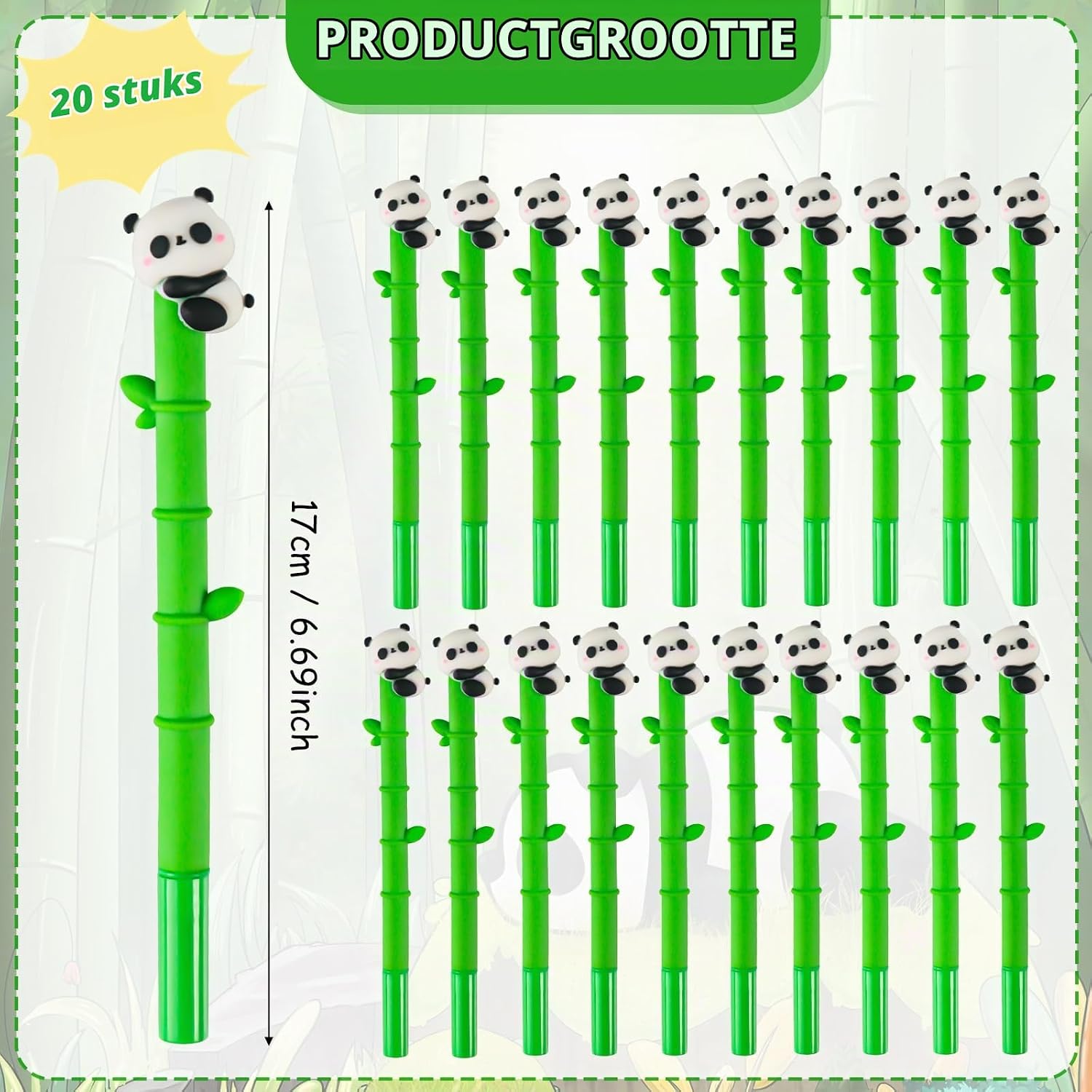 Detalle 2 de Phlognfy panda-gelpennenset met 20 pennen en fijne punt van 0,7 mm