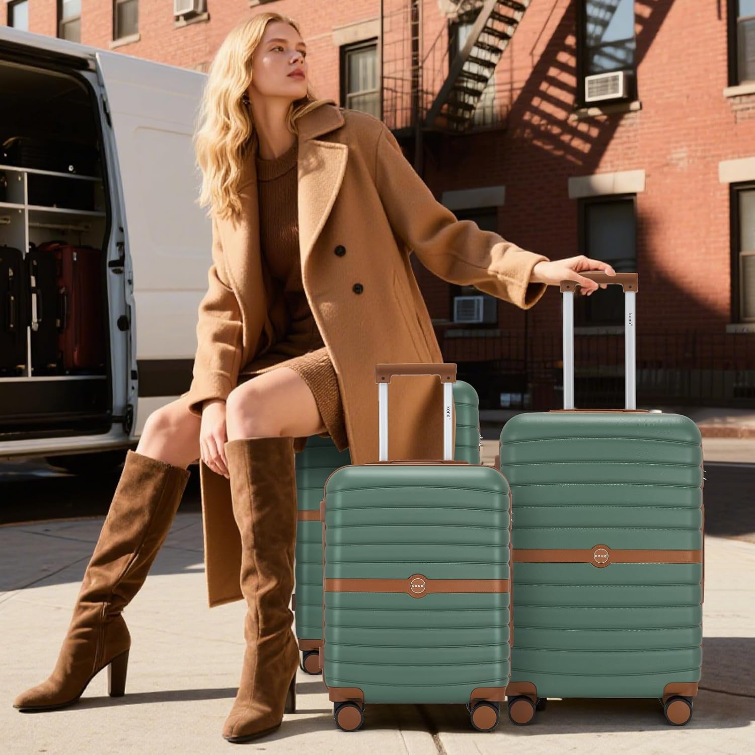 Thumbnail 6 de Kono Large Suitcase 28 inch: Lightweight ABS+PC Hard Shell Check-in Travel Case
