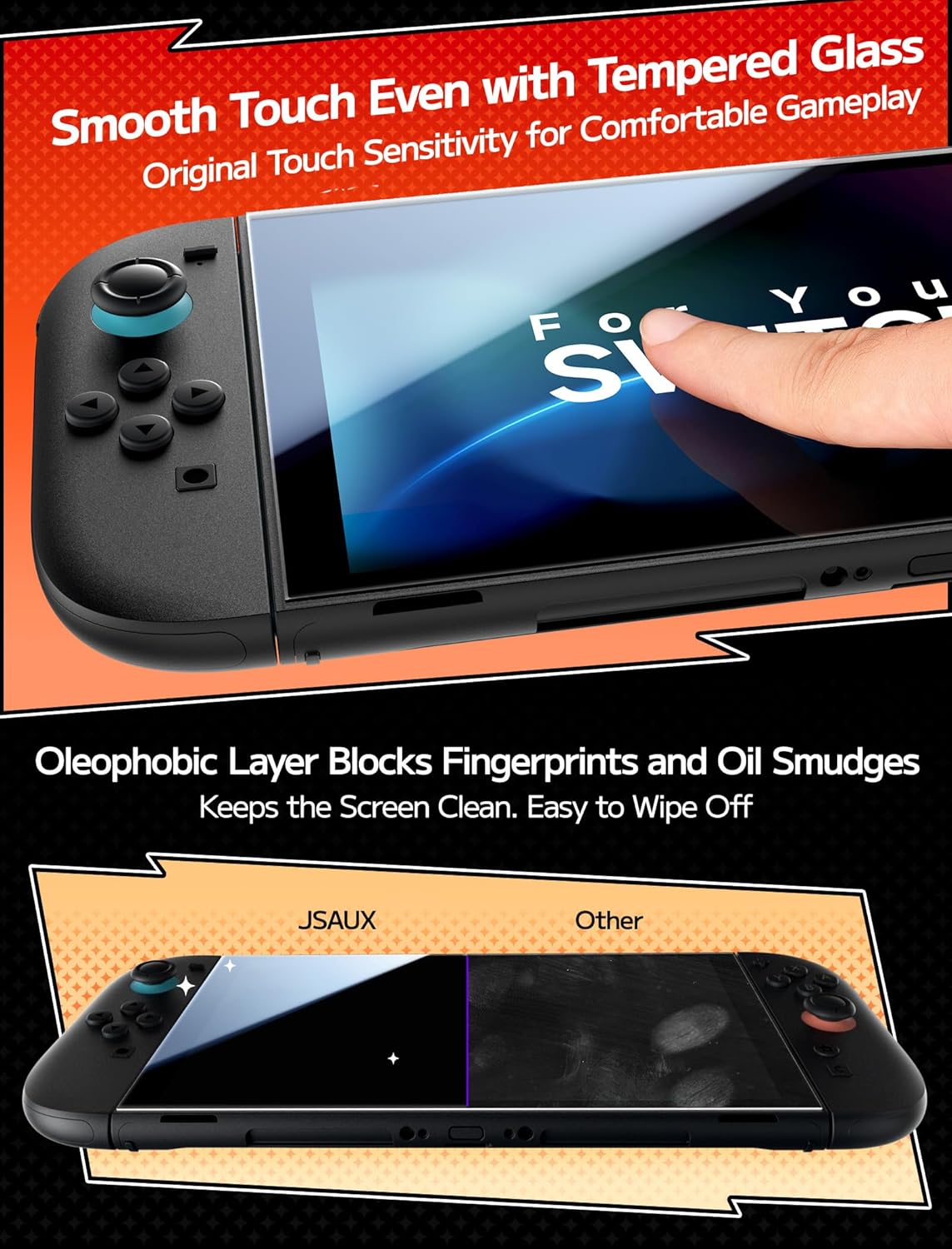 Thumbnail 5 de JSAUX Proteggi Schermo Switch 2 3 pezzi