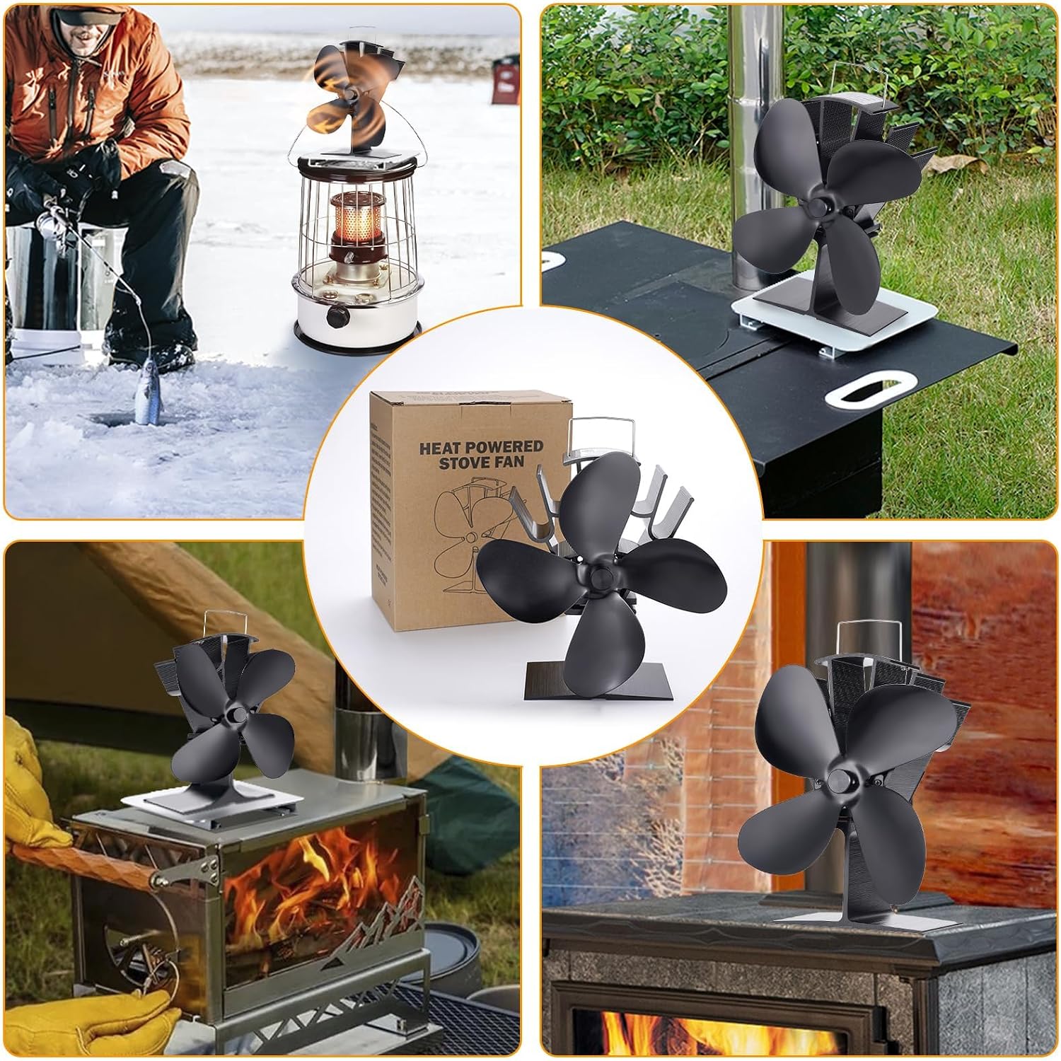 Thumbnail 4 de COMBIUBIU 4 Blade Mini Stove Fan for Woodburners