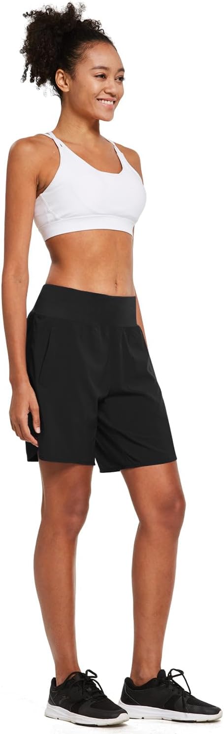 Thumbnail 4 de baleaf Women’s 7” Running Athletic Shorts with Liner, High Waist & Zipper Pocket