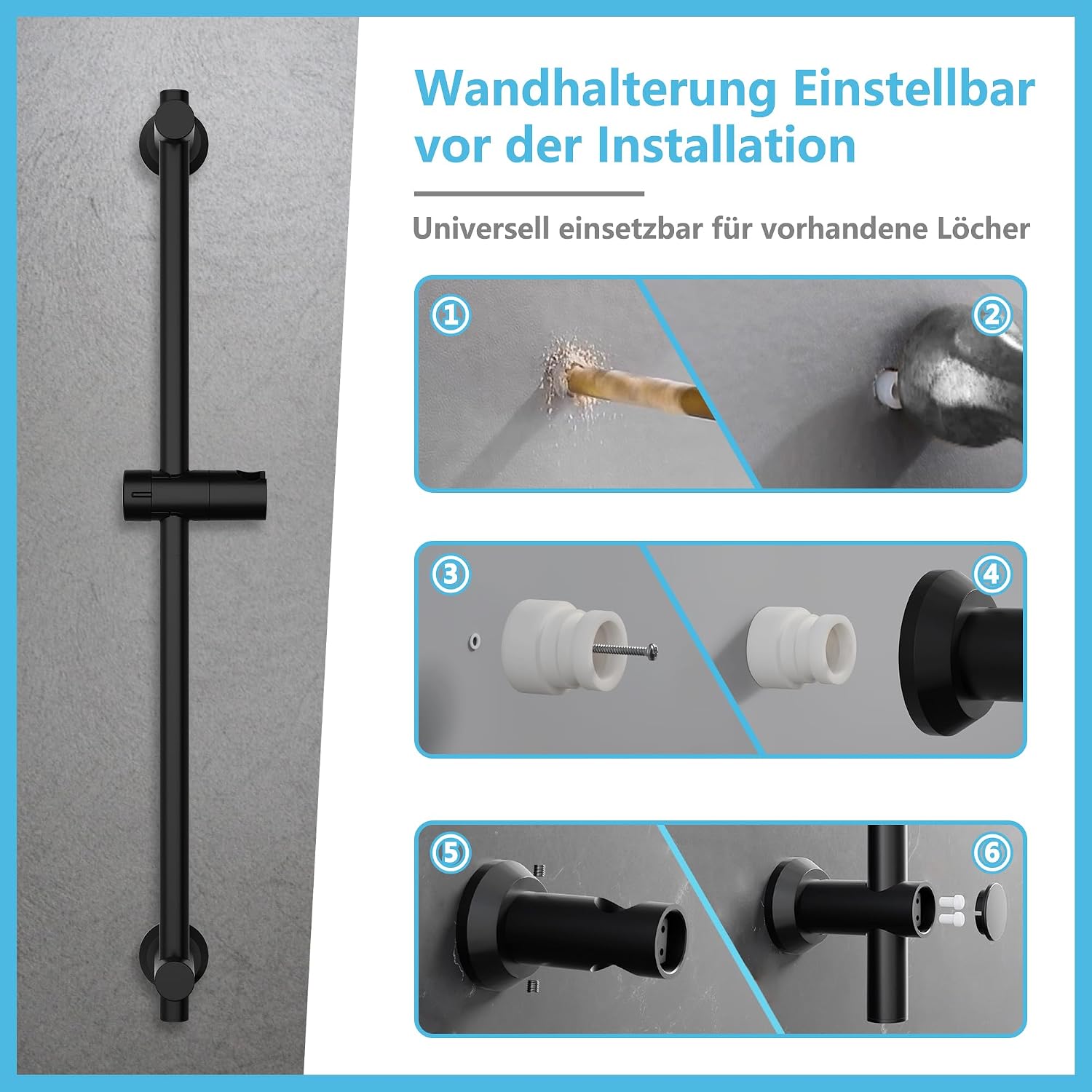 Thumbnail 5 de Görbach Set doccia 70 cm con doccetta e soffione
