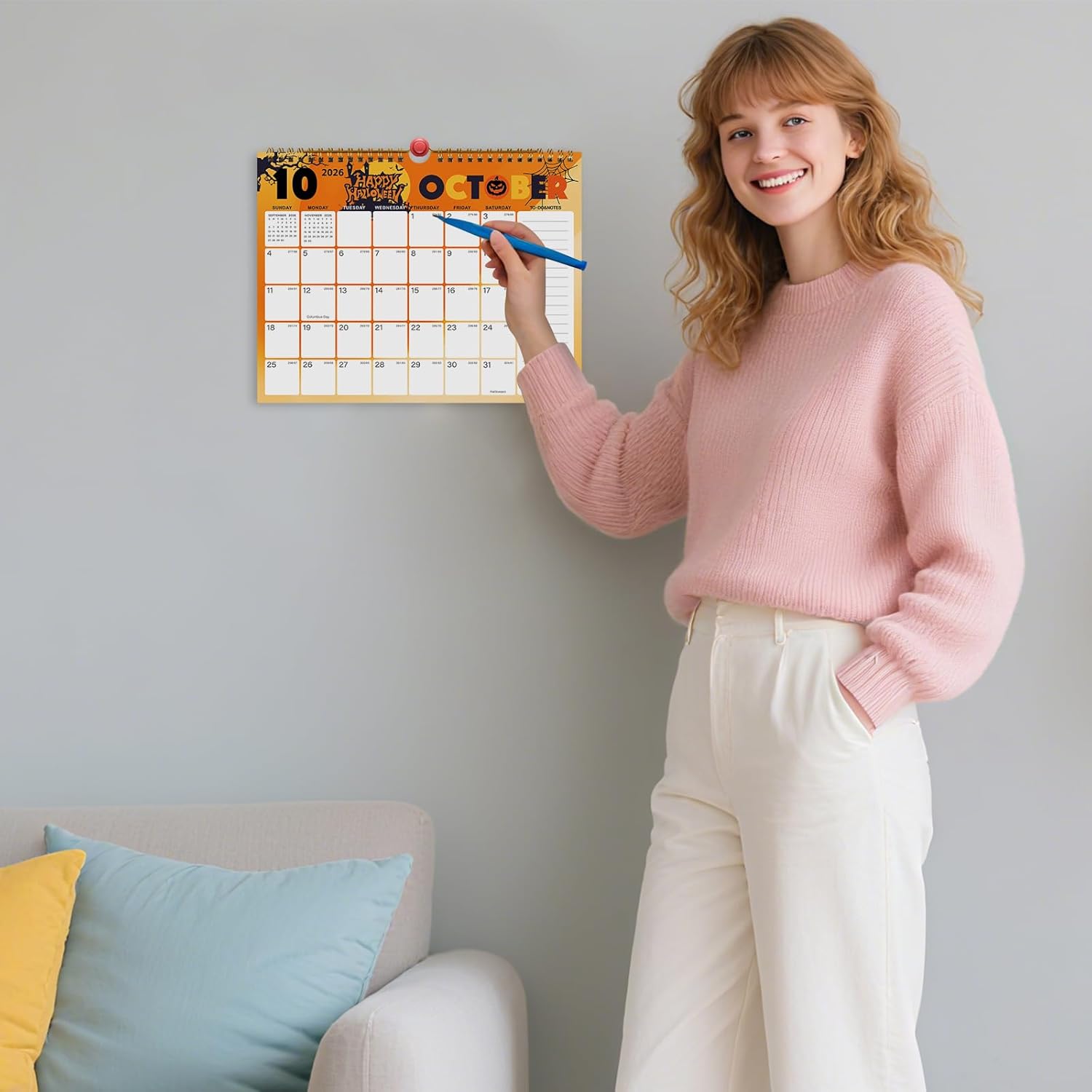 Thumbnail 6 de 2026-2027 Wall Calendar 18-Month Large Ruled Blocks 📅