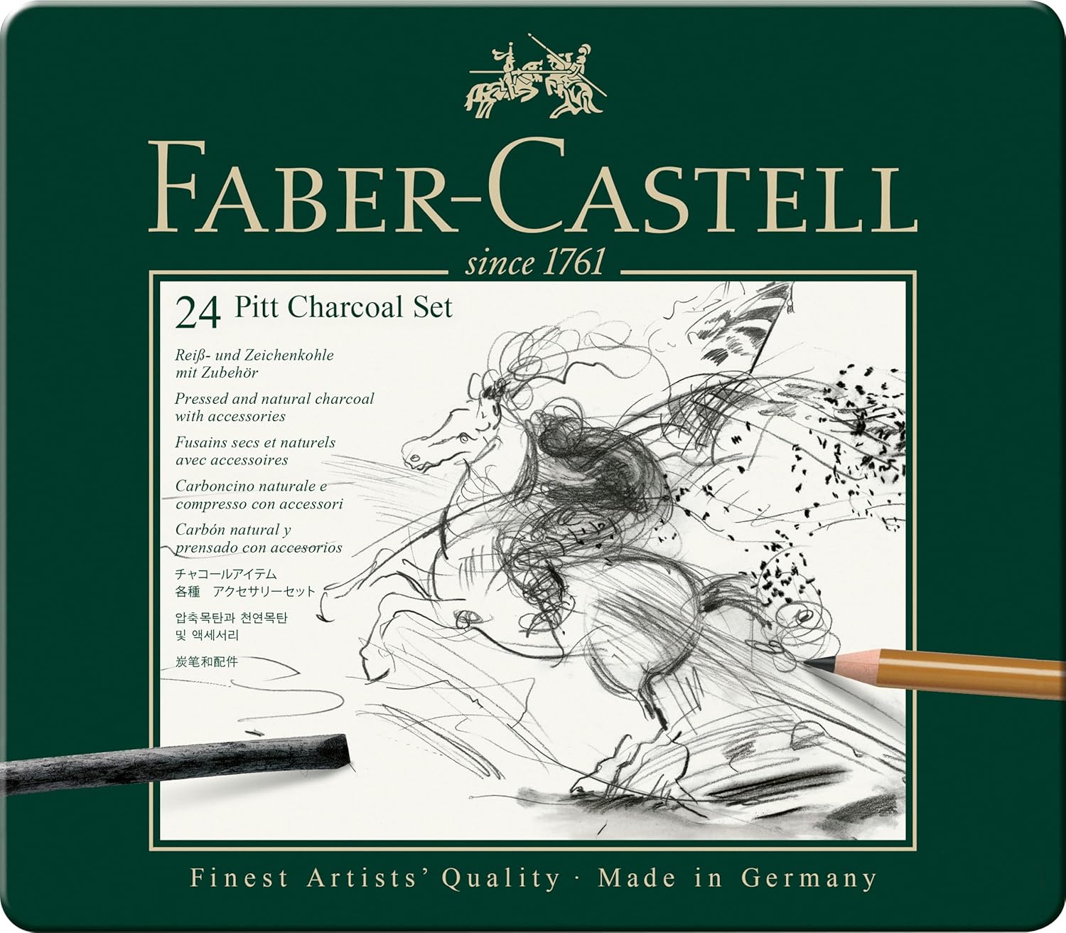 Detalle 2 de Faber-Castell Pitt Charcoal Set x 24: A practical starter kit for expressive charcoal drawing