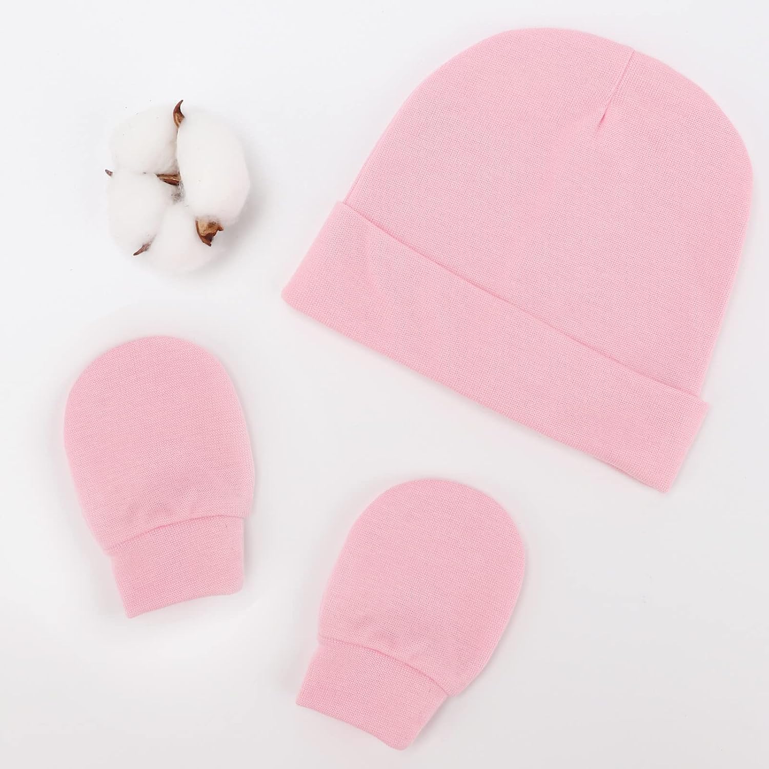 Thumbnail 5 de DRESHOW 0-6 Months Newborn Beanie Hat and Mittens