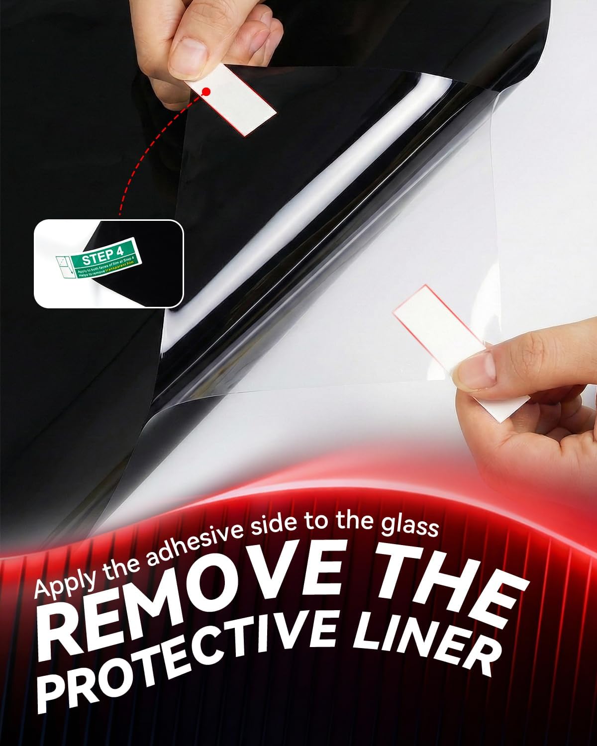 Thumbnail 5 de IAQWE 5% VLT Ceramic Car Window Tint Film (20" x 20ft Roll) — Black, Heat & UV Blocking Privacy Film