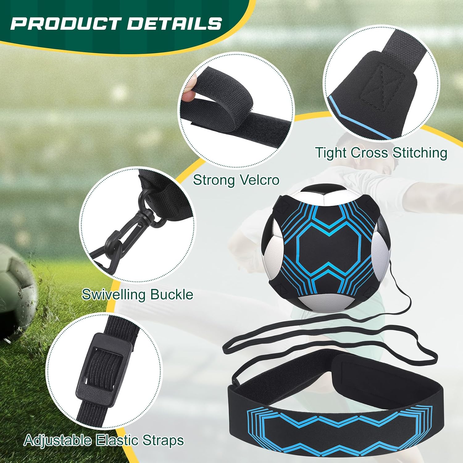 Detalle 2 de Zourglow ZY-SP010-01-EU voetbaltrainingsmat 90 x 60 cm met kicktrainer
