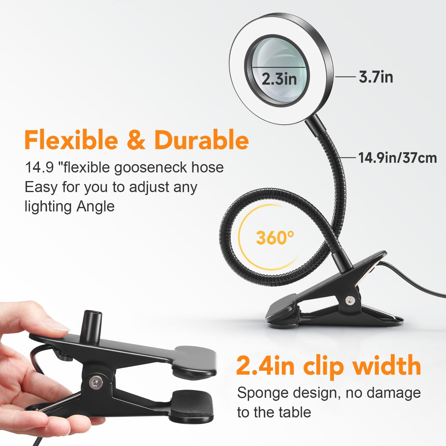 Thumbnail 4 de PIKOY Magnifying Glass with Light 10X – 9W 48 LED Clip Magnifier Lamp (3 Modes, 10 Dimmable Levels)