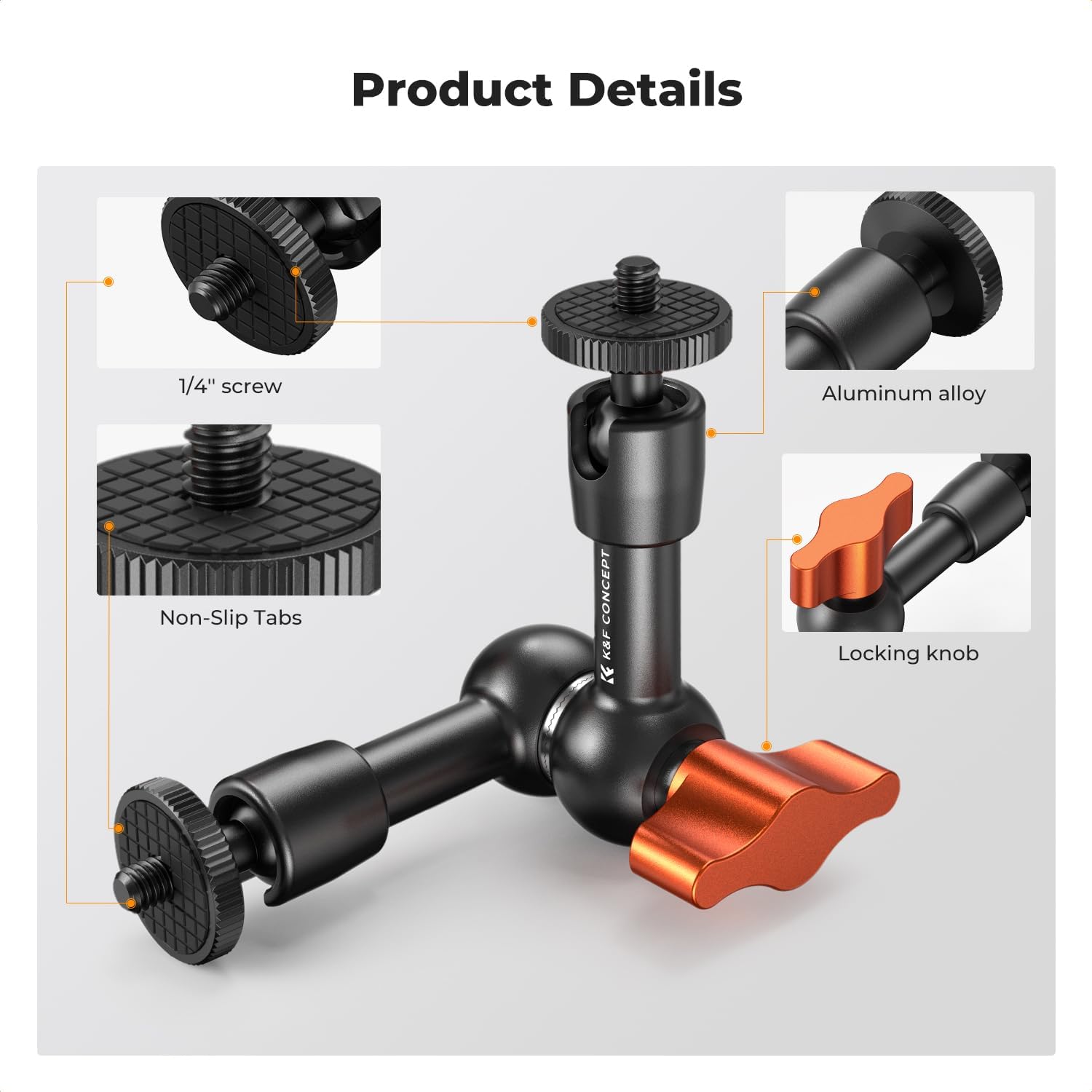 Detalle 2 de K&F CONCEPT Bras Magique 15 cm pour moniteur