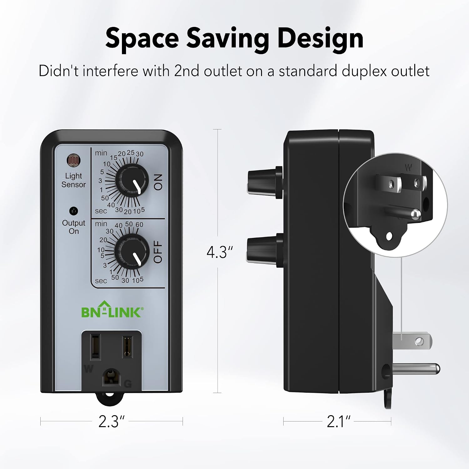 Detalle 2 de BN-LINK BND-60/U97A Repeat-Cycle Timer with Photocell and Grounded Outlet