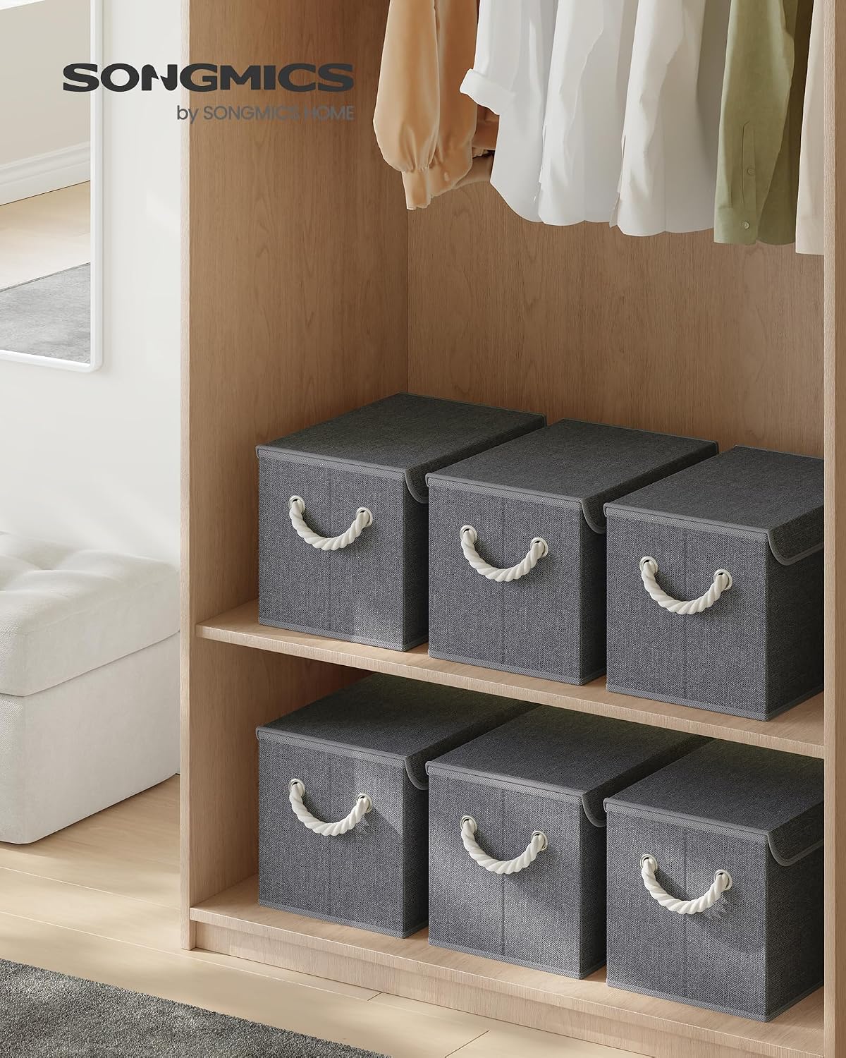 Detalle 2 de SONGMICS RFB013GZ01 caja plegable 38 x 25 x 25 cm