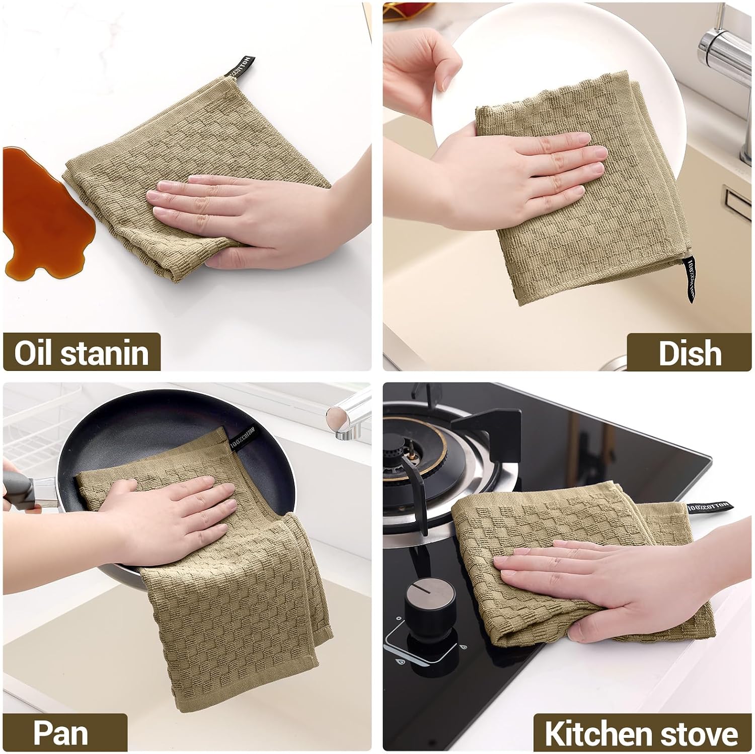 Detalle de Homaxy Cotton Dish Cloths 12" x 12