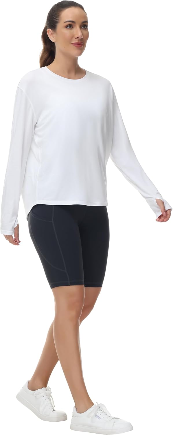 Thumbnail 3 de THE GYM PEOPLE Women's Long Sleeve Workout Shirt: Back Hem Loose Fit Tee for Yoga, Running and Casual Wear
