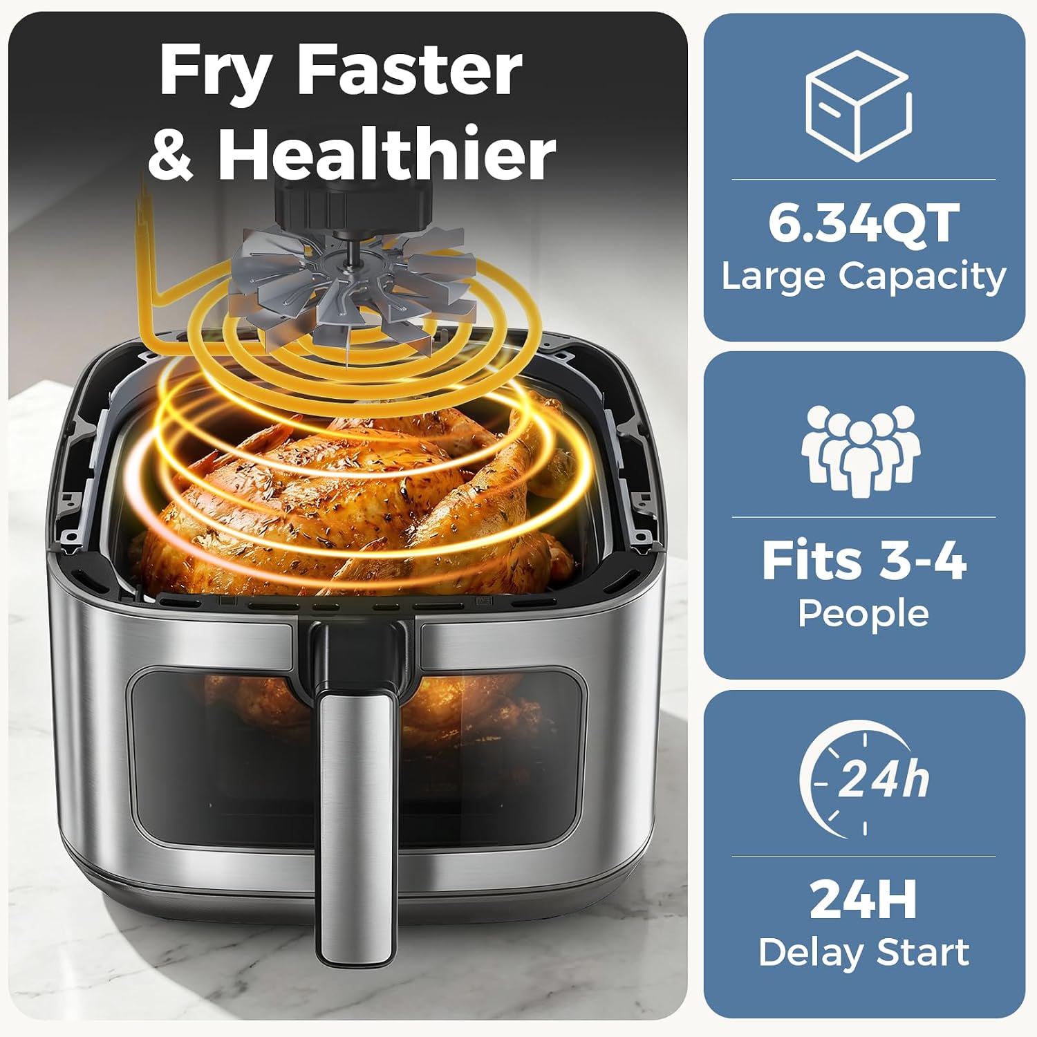Thumbnail 4 de DUMOS Air Fryer, 6.34 Quarts