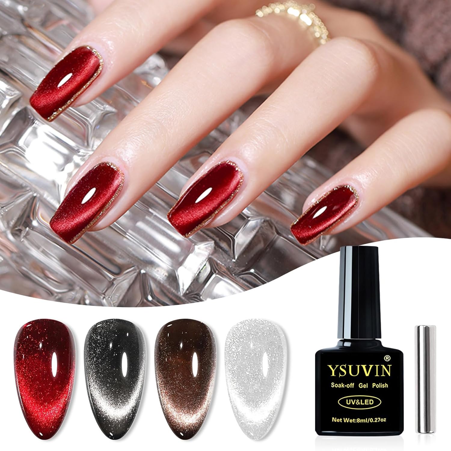Thumbnail 6 de YSUVIN UV Cat Eye Nagellack 8 ml đź’…