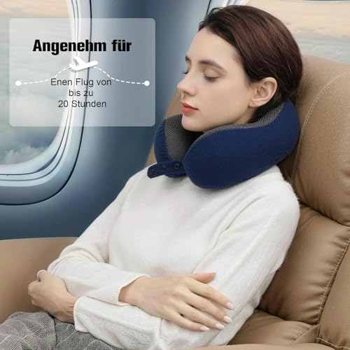 Thumbnail 8 de Cирorld Nackenkissen Flugzeug: Verstellbares Memory Foam Reisekissen mit Bambusbezug