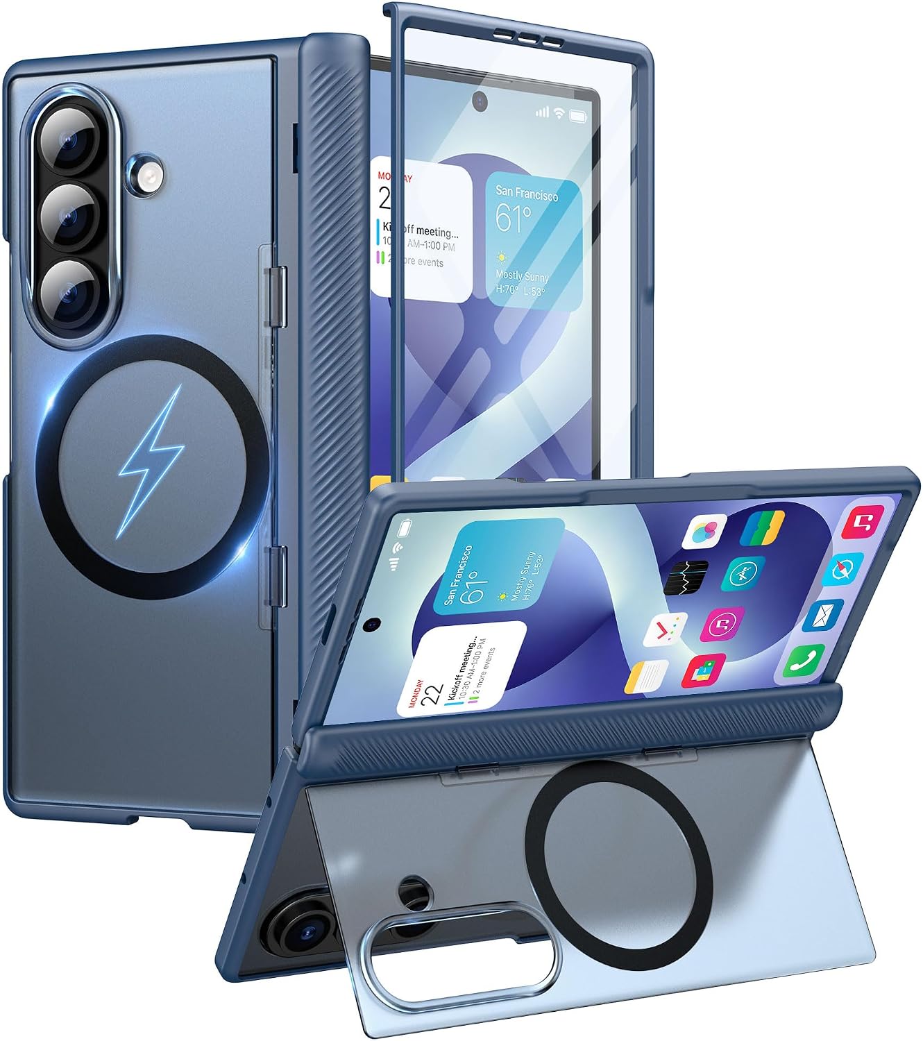 Detalle de Cozycase TOP 360 Full Case for Samsung Galaxy Z Fold 8 Ultra / Fold 7, Blue