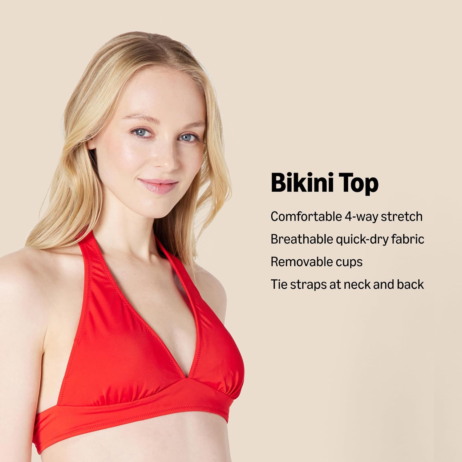 Thumbnail 1 de Amazon Essentials Damen Bikini-Badeanzug-Oberteil mit leichter Unterstützung und Neckholder (bis Übergröße erhältlich)