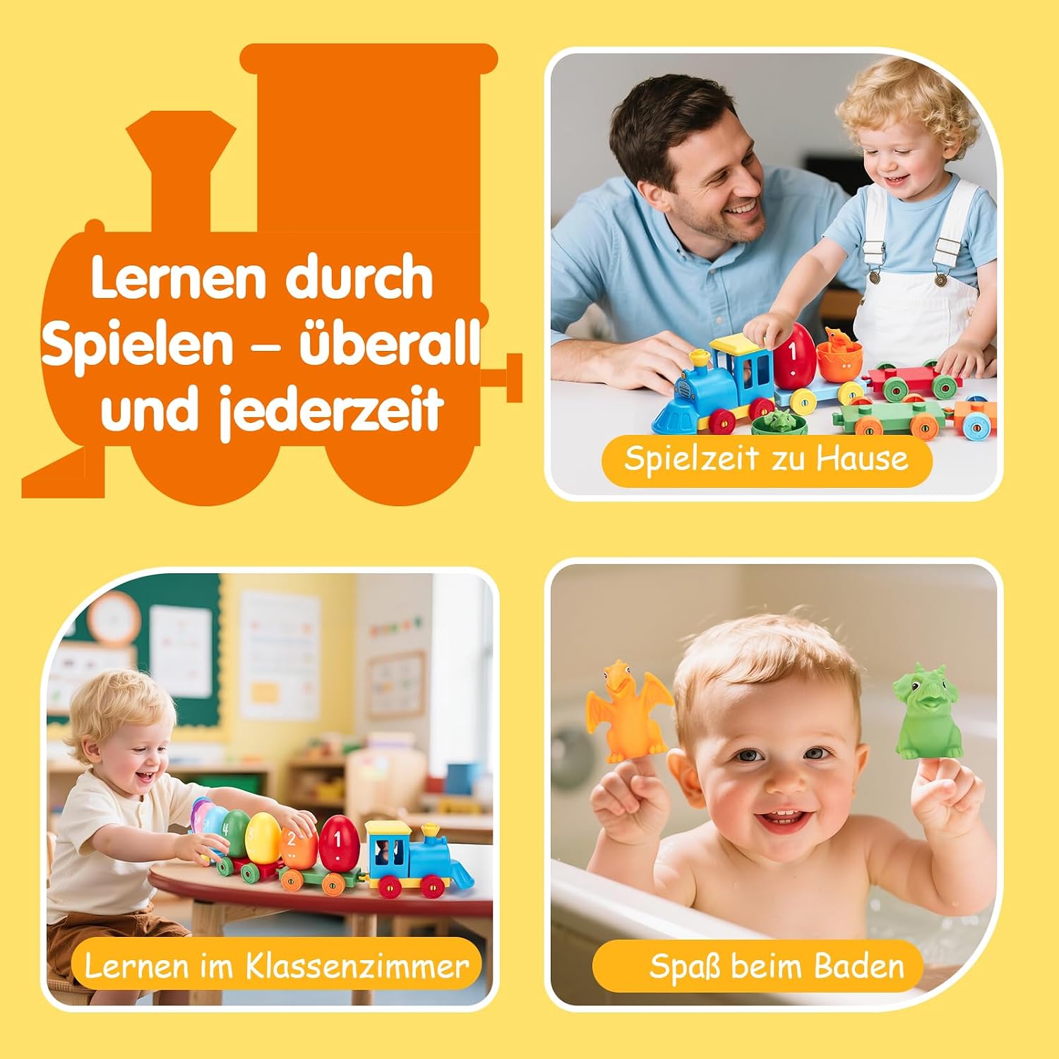 Thumbnail 6 de Hahaland Dinosaurier Montessori Spielzeug 2 Jahre – Zug, Eier, Fingerpuppen & Sticker