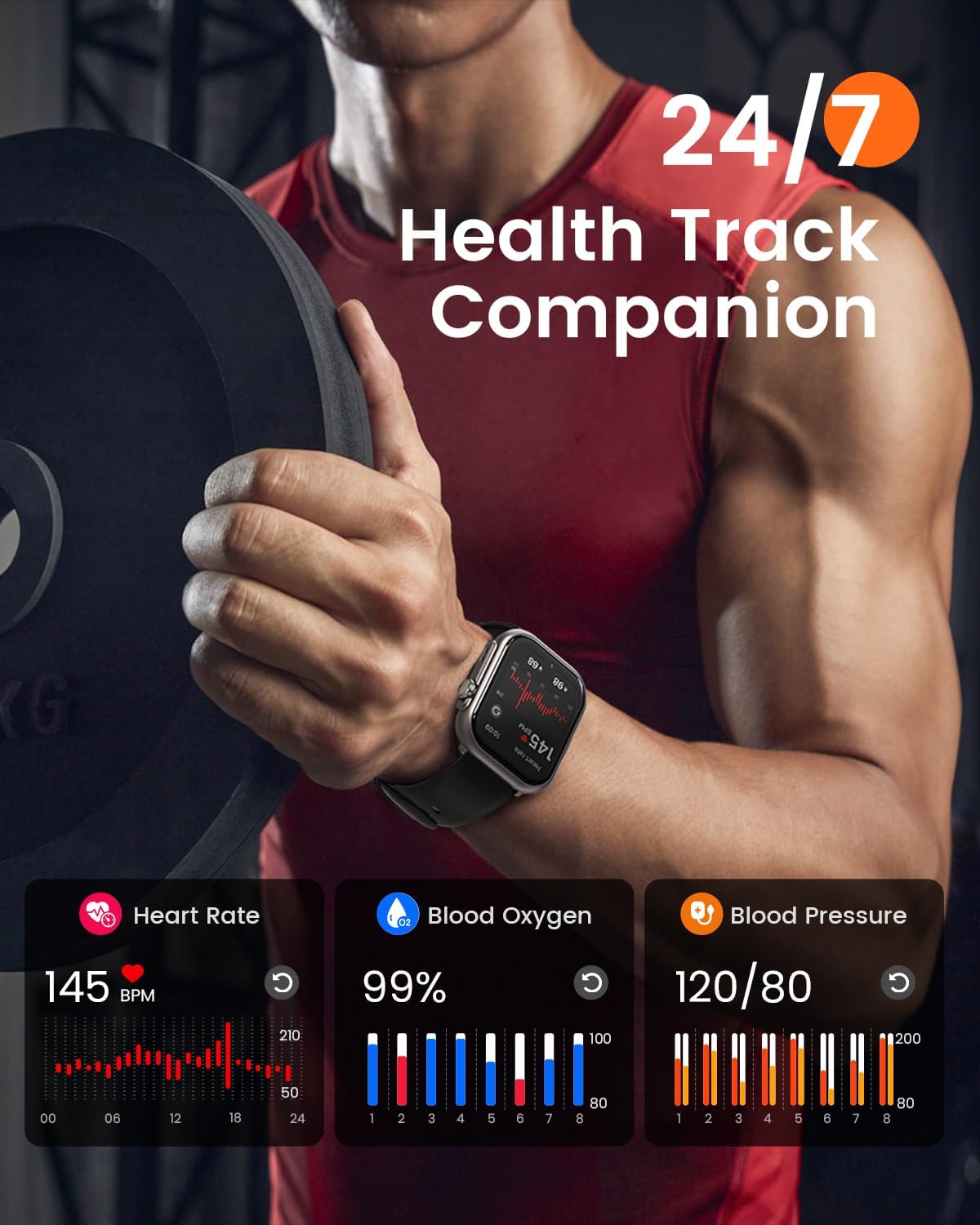 Detalle 2 de RUXINGX G62 Smartwatch with 1.85-Inch HD Display, Bluetooth Calling and 2 Bands