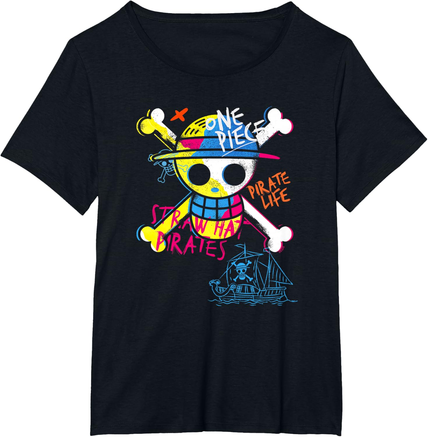 Thumbnail 4 de One Piece Jolly Roger Graffiti T-Shirt