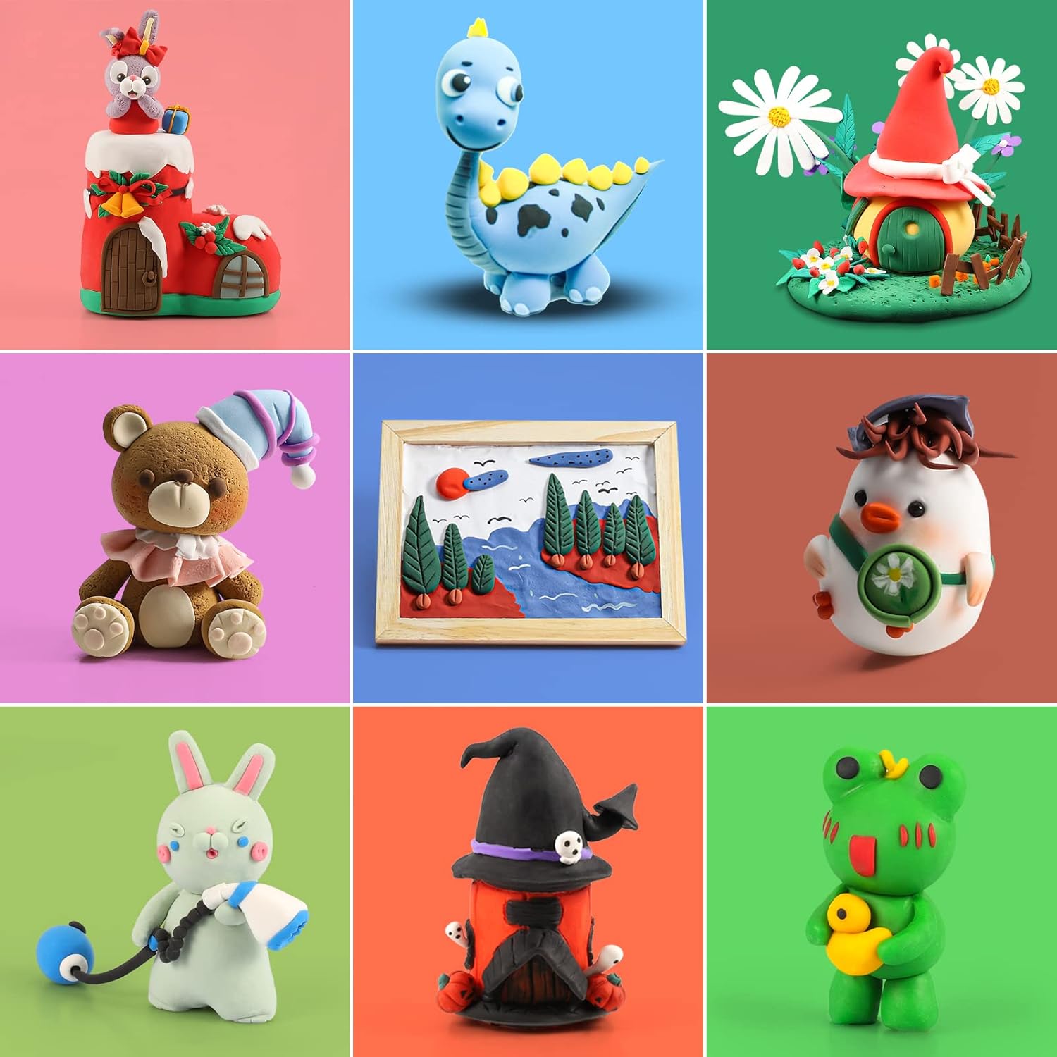 Detalle de iFergoo Air Dry Clay 65-colour modelling set 🎨