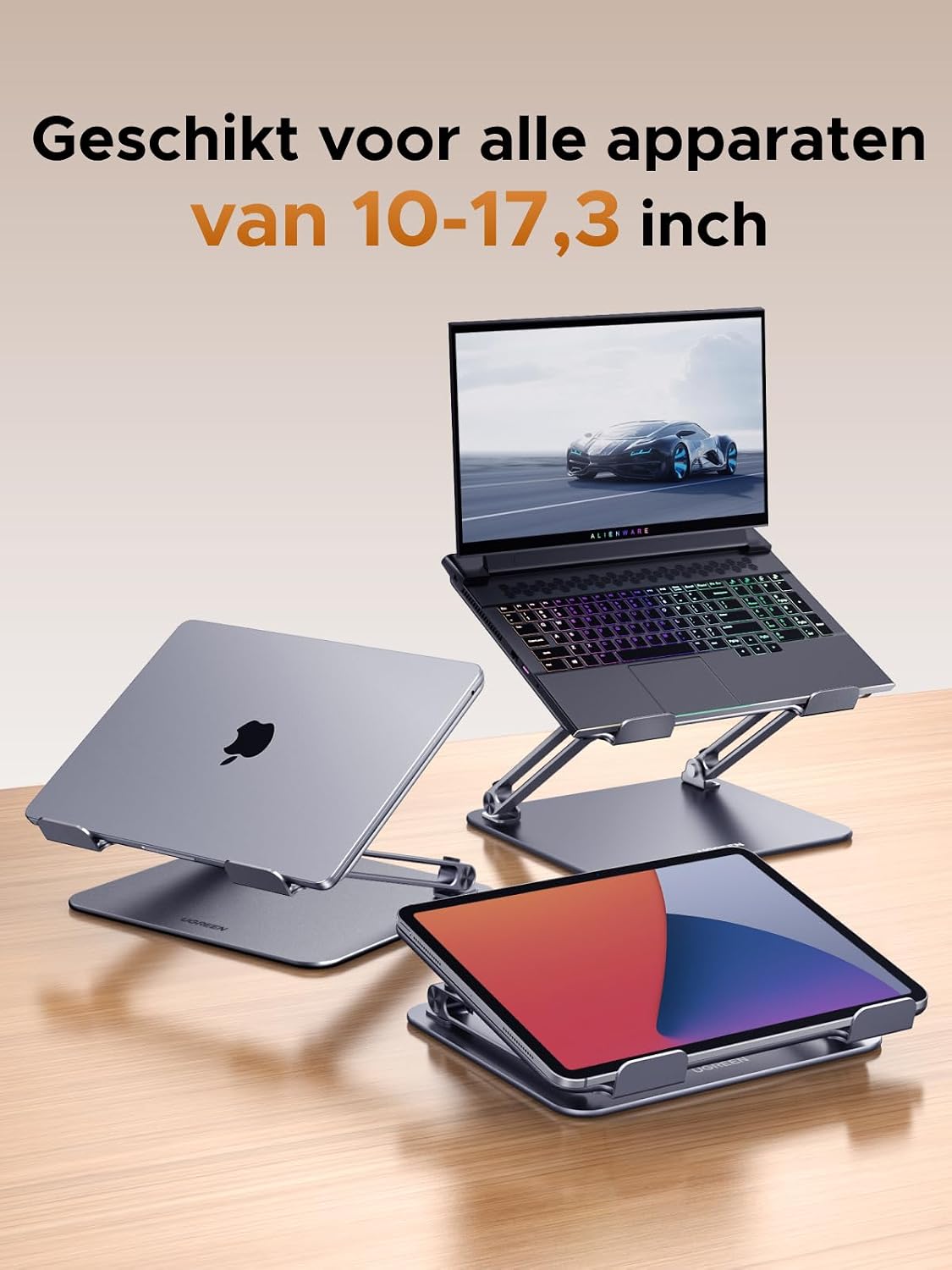 Detalle 2 de UGREEN 45929 laptopstandaard met dubbel scharnier, verstelbaar en opvouwbaar