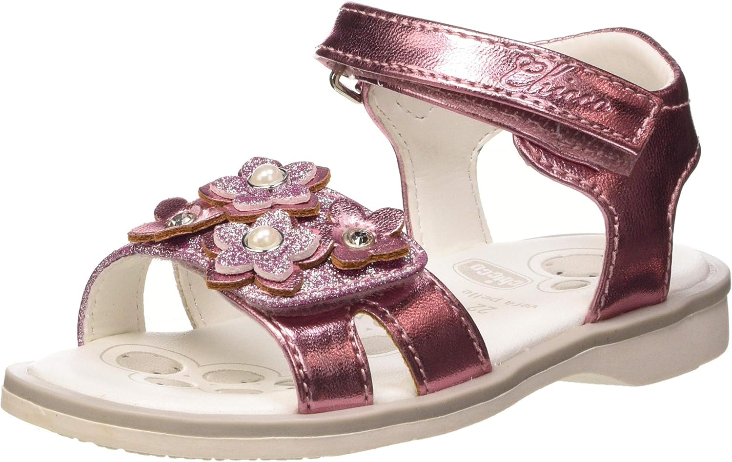 Detalle de Sandales Chicco à Double Velcro pour Fille — Confort léger et respirant, conçues en Italie