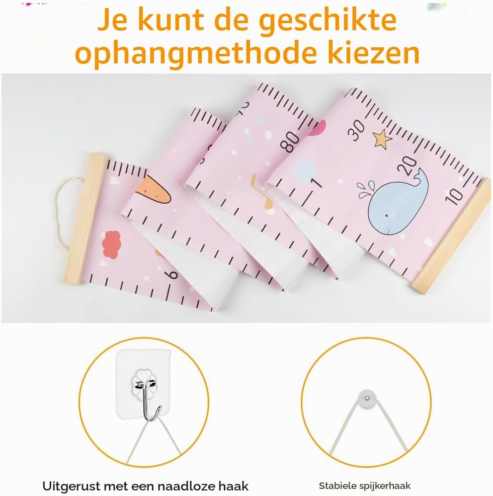 Thumbnail 3 de Aolso Baby groeimeter Konijn van canvas en hout, 195,6 cm