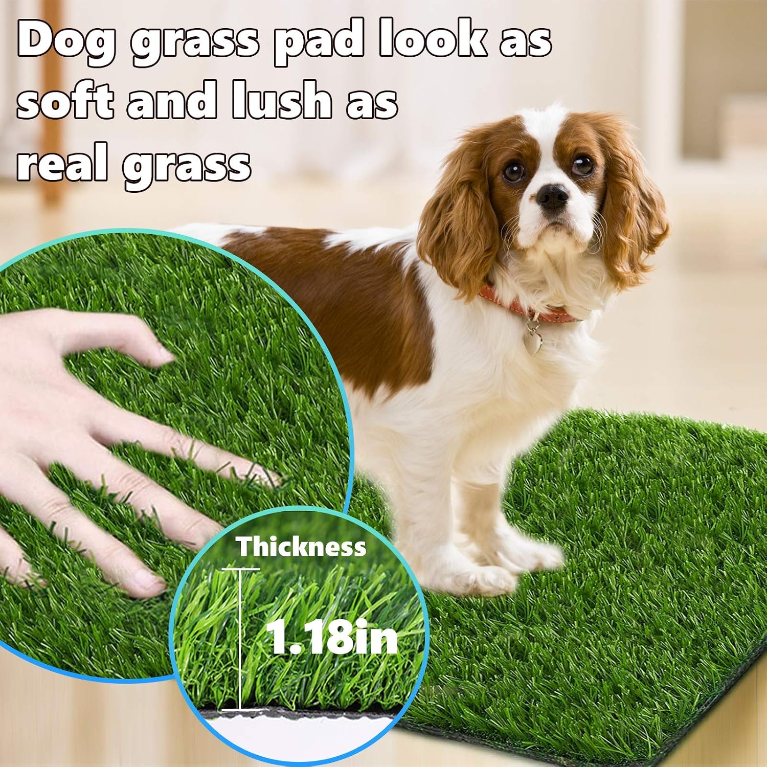 Detalle de SSRIVER 50 x 65cm artificial grass rug turf for dogs (indoor & outdoor potty training)