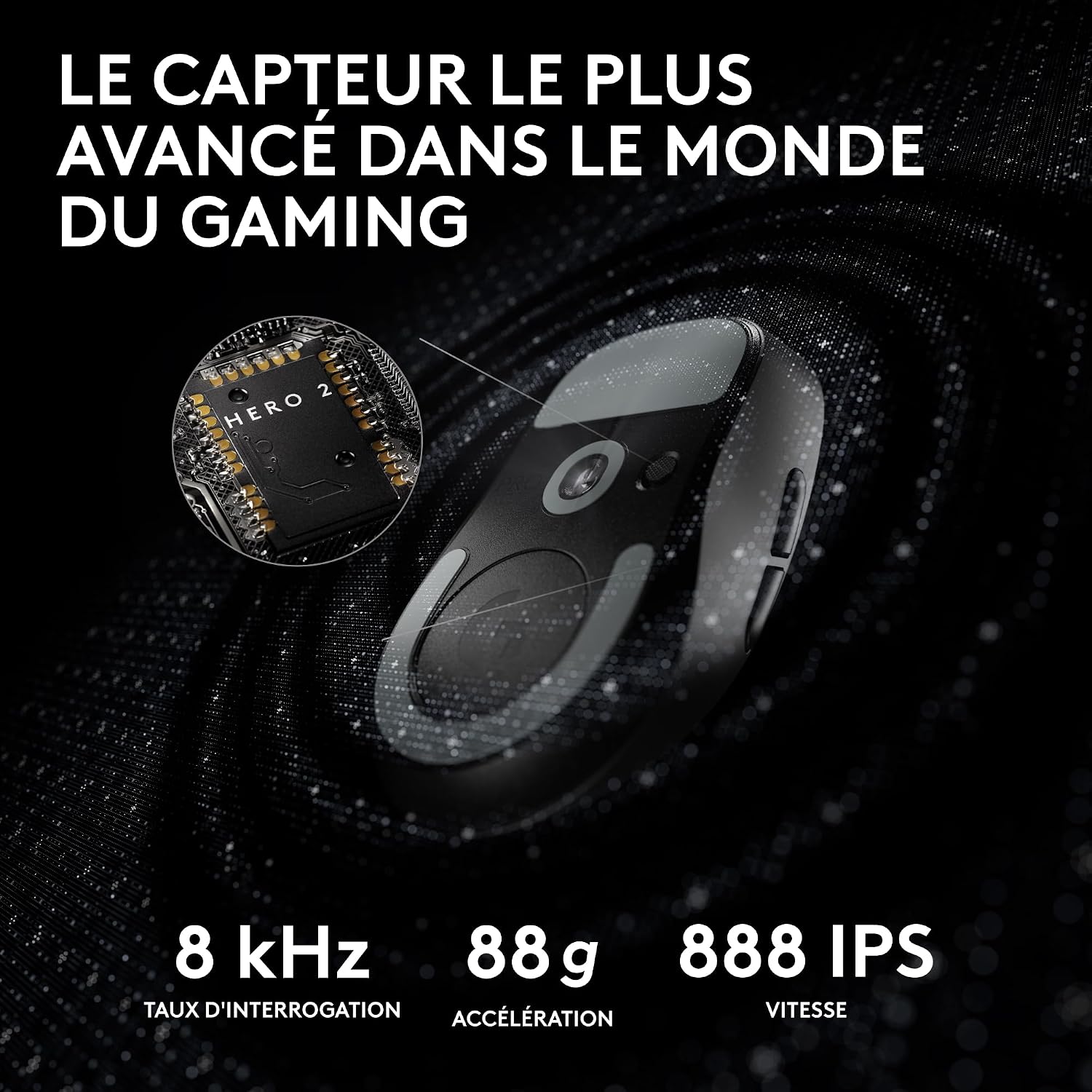 Detalle de Logitech G PRO X SUPERLIGHT 2 – Souris gaming sans fil, 60 g, capteur HERO 2 44 000 DPI