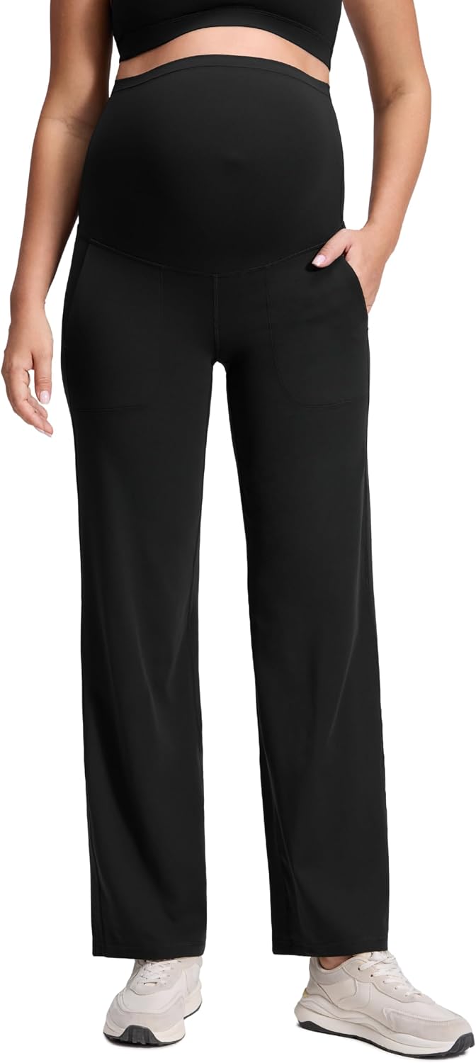 Detalle de CRZ YOGA Butterluxe Maternity Wide Leg Pants (31.5") – Over The Belly, High-W waist with Pockets