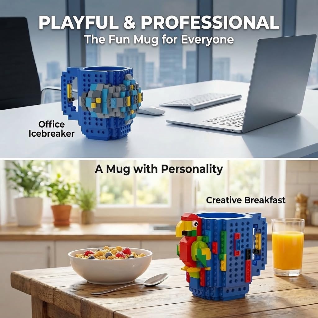 Detalle 2 de GOODS+GADGETS Build on Brick Coffee Mug, 350 ml, Double-Walled