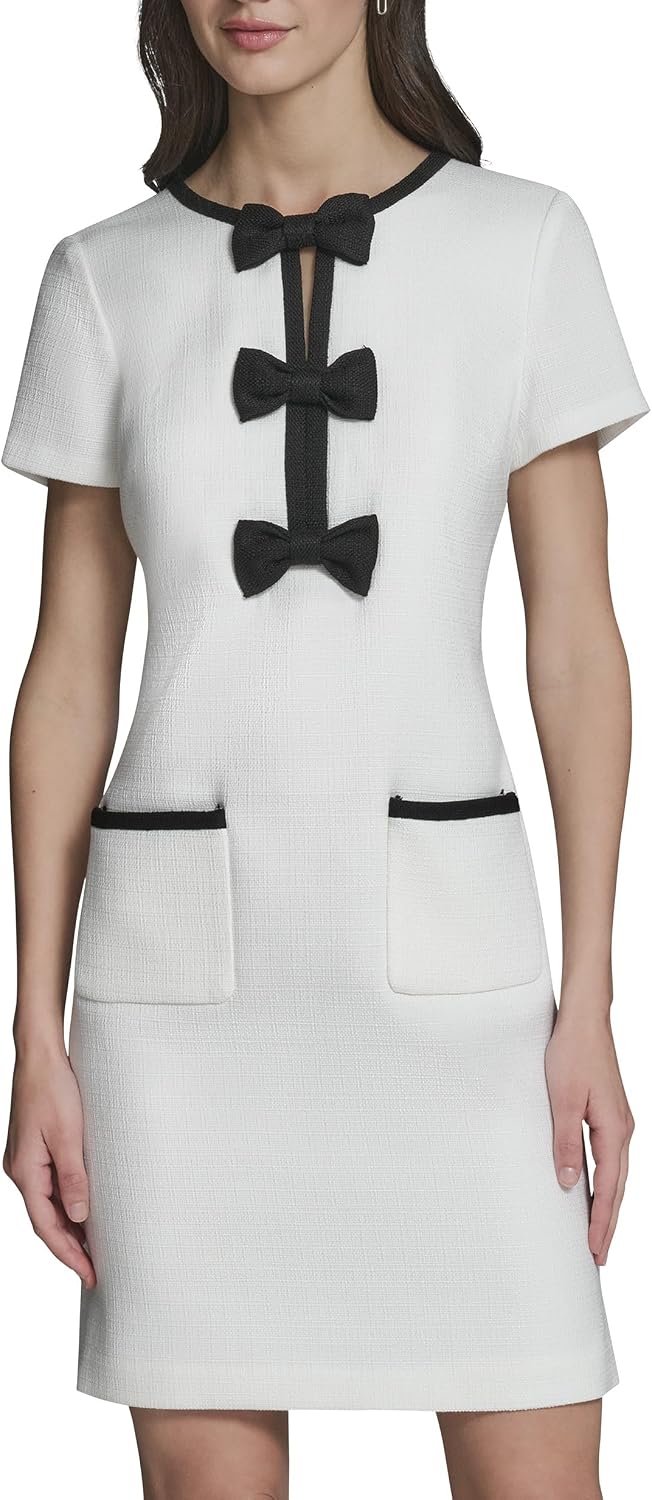 Detalle de Karl Lagerfeld faux tweed dress