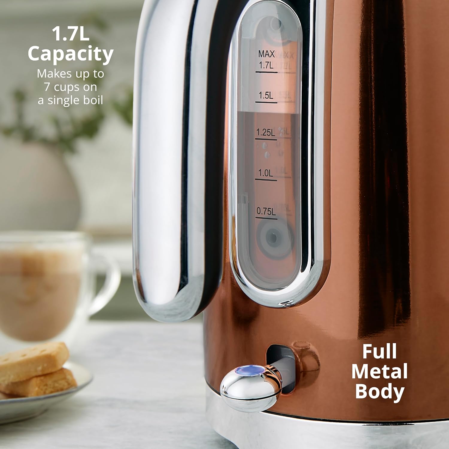 Thumbnail 3 de Swan Solace Cordless Kettle SK19026COP: Premium Copper with Chrome Trim, 1.7 L, 3000W