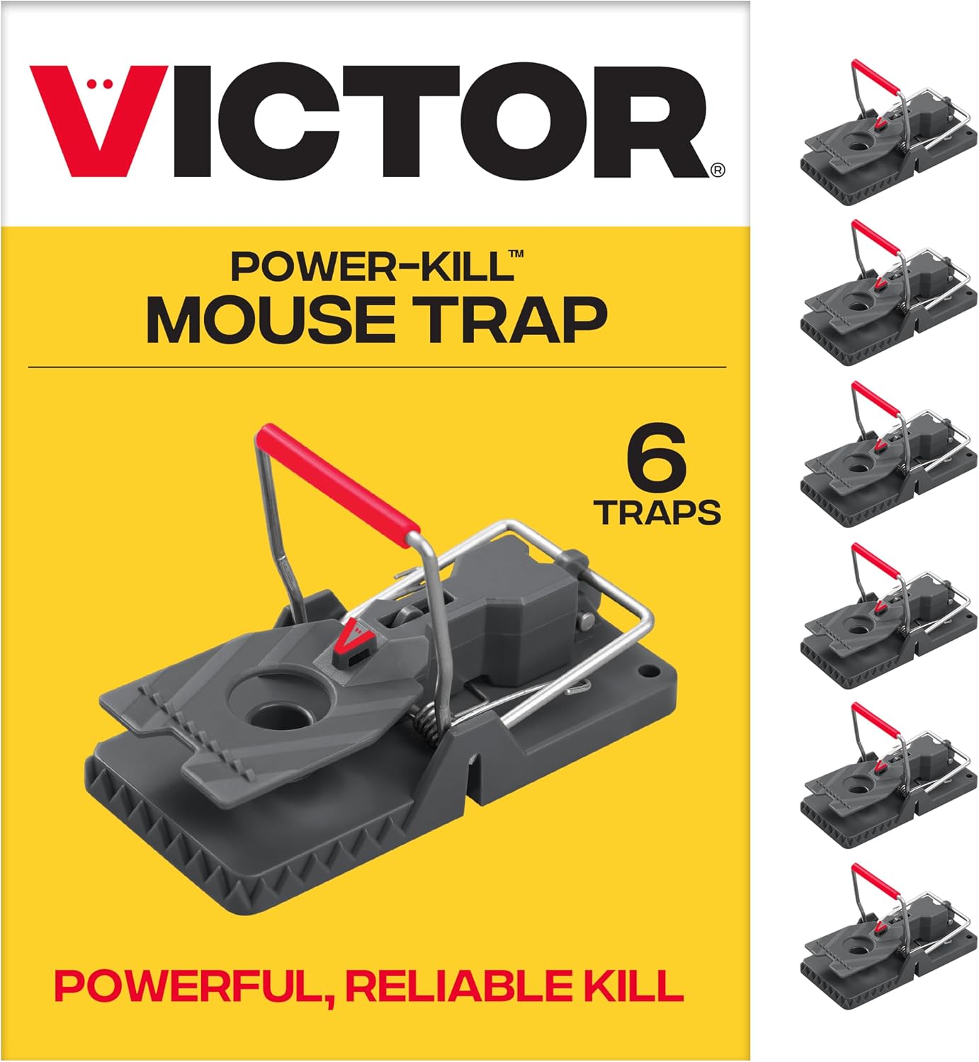 Detalle de Victor M393SSR Power-Kill Mouse Traps, 6-Pack Reusable Snap Traps