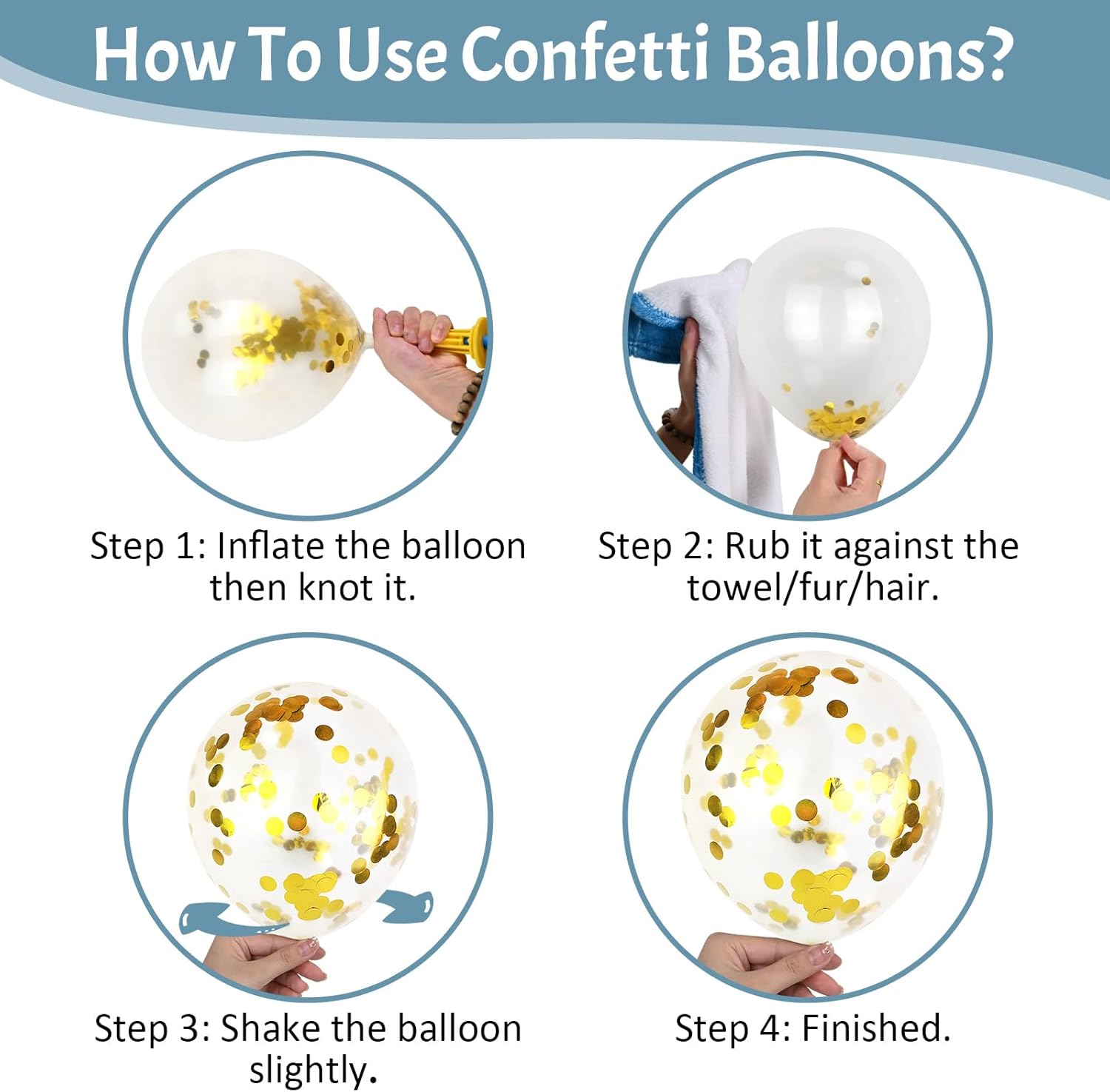 Detalle de Paready Dusty Blue Balloons, 50 Pcs – Light Blue Champagne Gold Mixed Balloons for Baby Showers and Celebrations