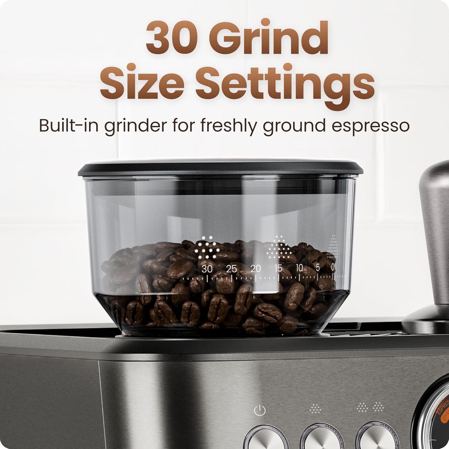 Detalle 2 de Chefman Crema Deluxe Espresso Machine 30️⃣