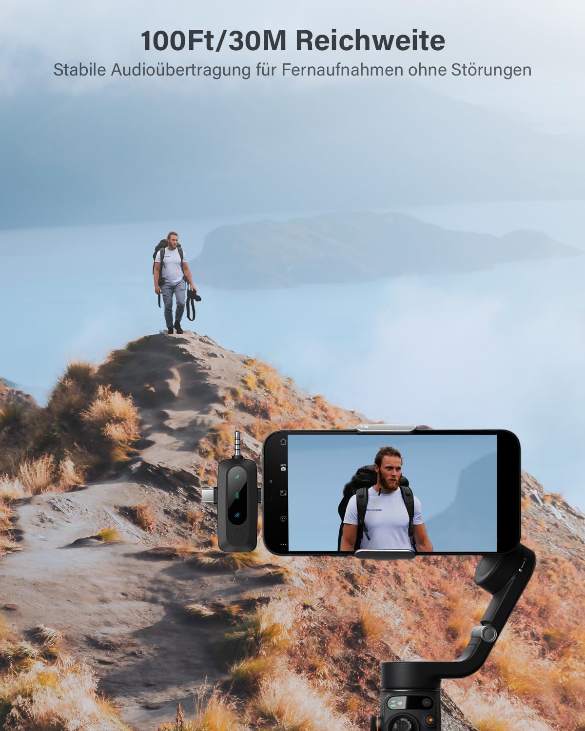 Thumbnail 3 de WARM BOX Kabelloses Lavalier-Mikrofon für iPhone, iPad & Android (2er-Set) – Auto-Pairing, Rauschunterdrückung, Stummschaltung