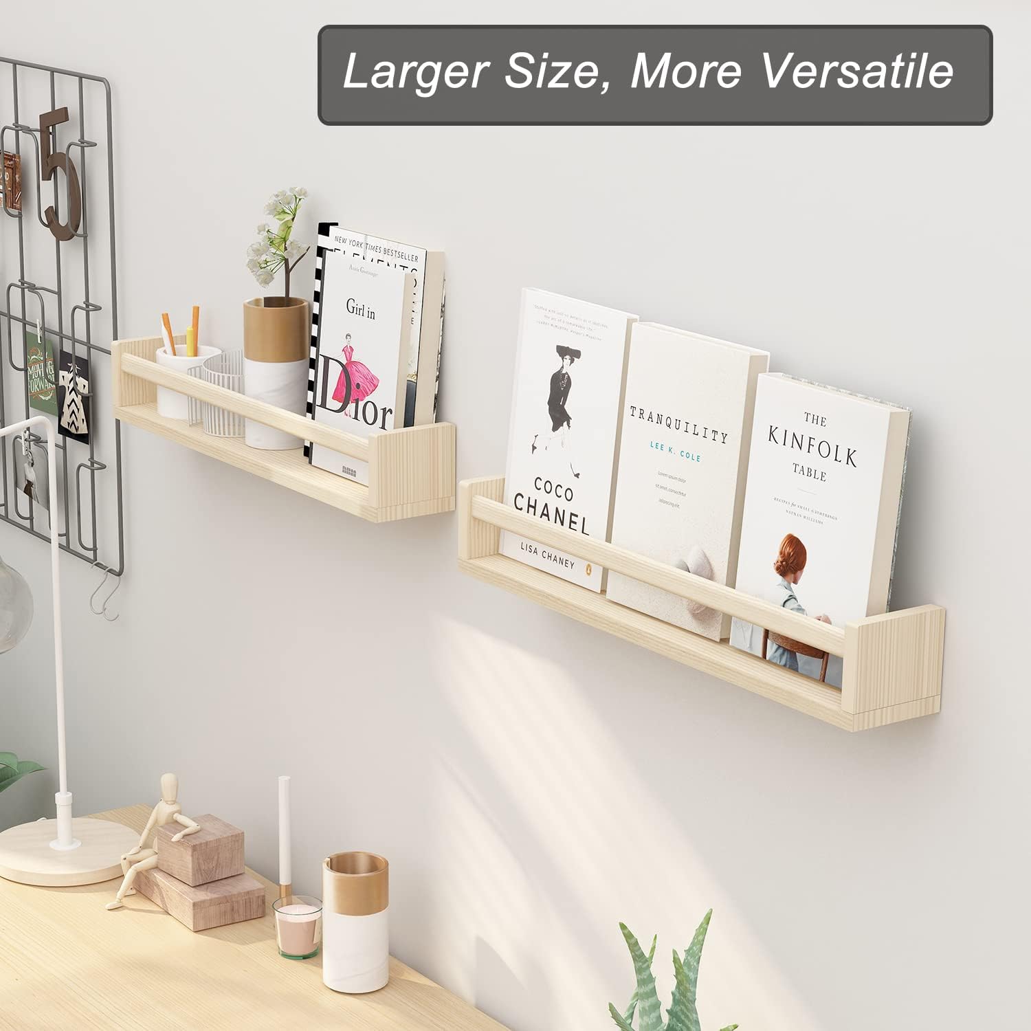 Detalle de Bidami NURSERY SHELVE 24-Inch Pine Nursery Bookshelves, Set of 2