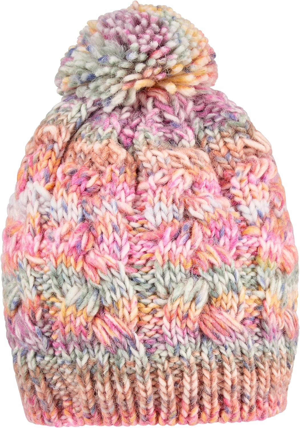 Detalle 2 de Sterntaler Mädchen Beanie-Mütze Bommelmütze Farbmix – Wollanteil, Beerenrosa, Größe 55
