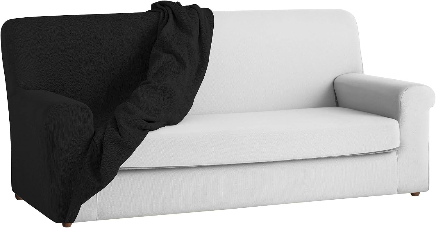 Detalle de textil-home Funda elastica TEIDE 3 plazas, negro, 180-240 cm 🛋