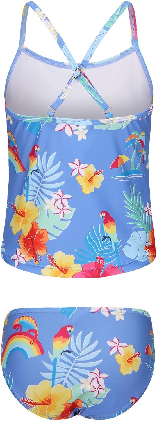 Detalle de Girls Two Piece Swimming Costume: 2 Piece Tankini for Kids (5–16 Years)