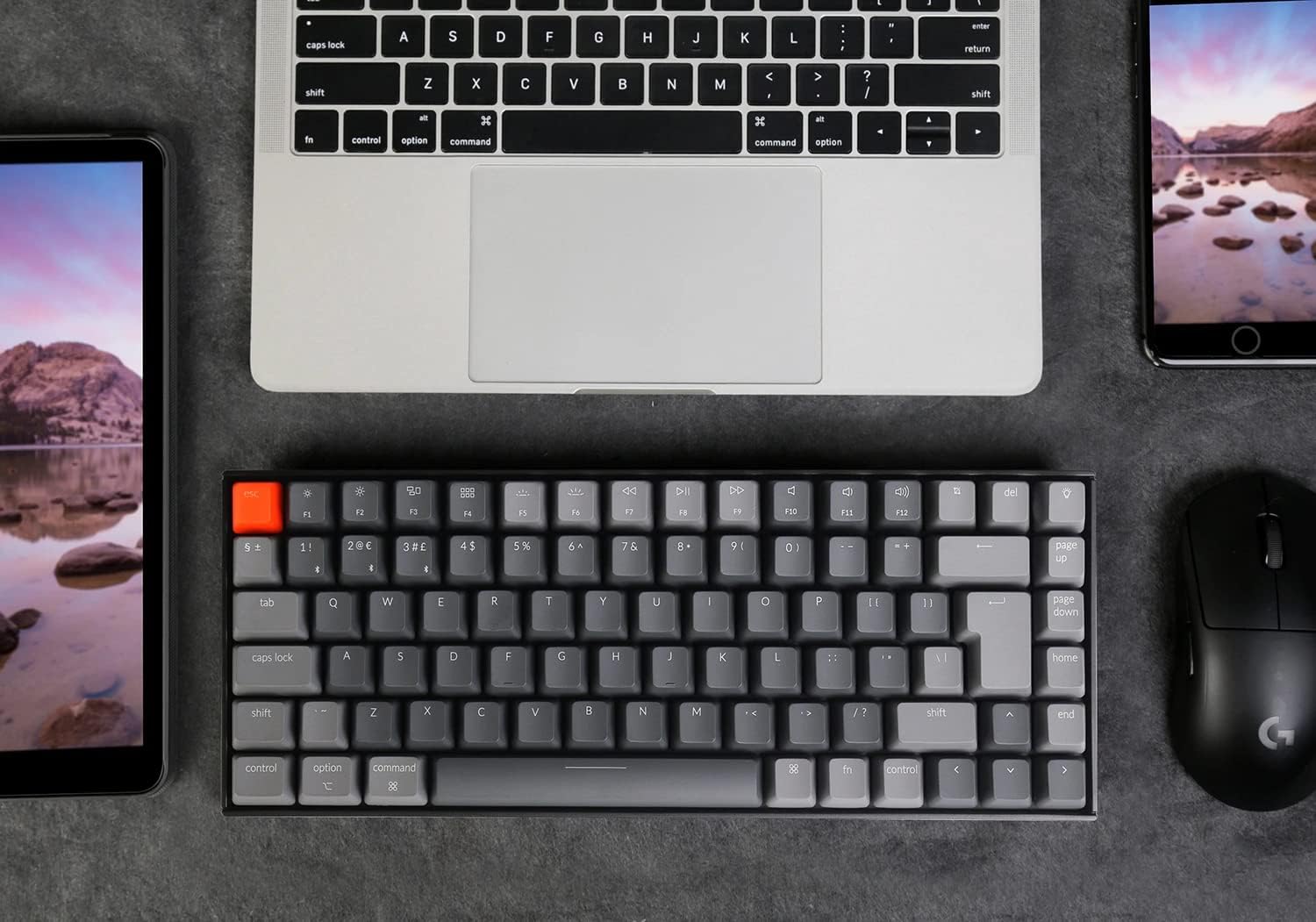 Detalle de Keychron K2 Wireless Bluetooth/USB Wired Gaming Mechanical Keyboard (84-key ISO-UK) with Gateron Red Switches