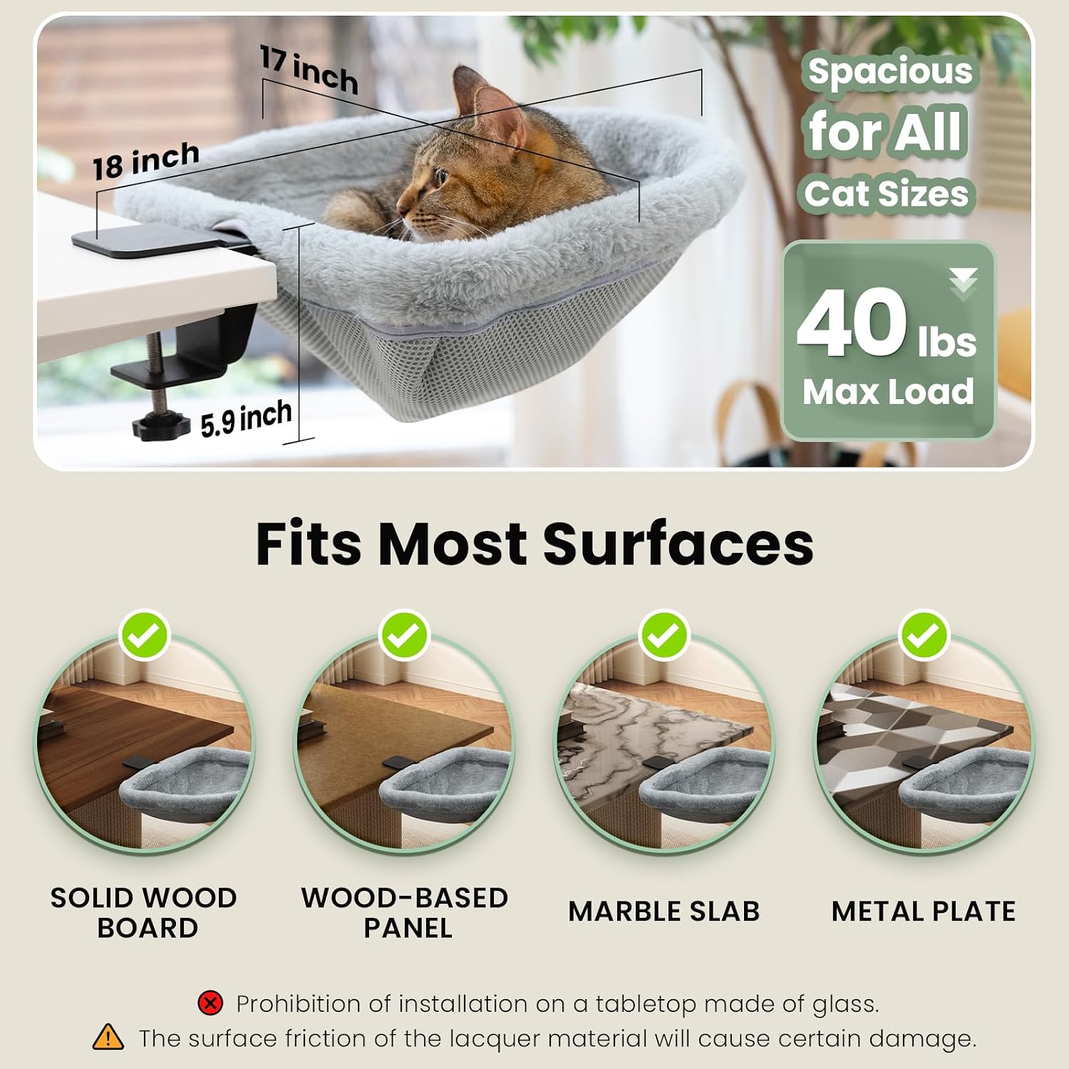 Thumbnail 5 de JUNSPOW Cat Desk Bed 33 lb