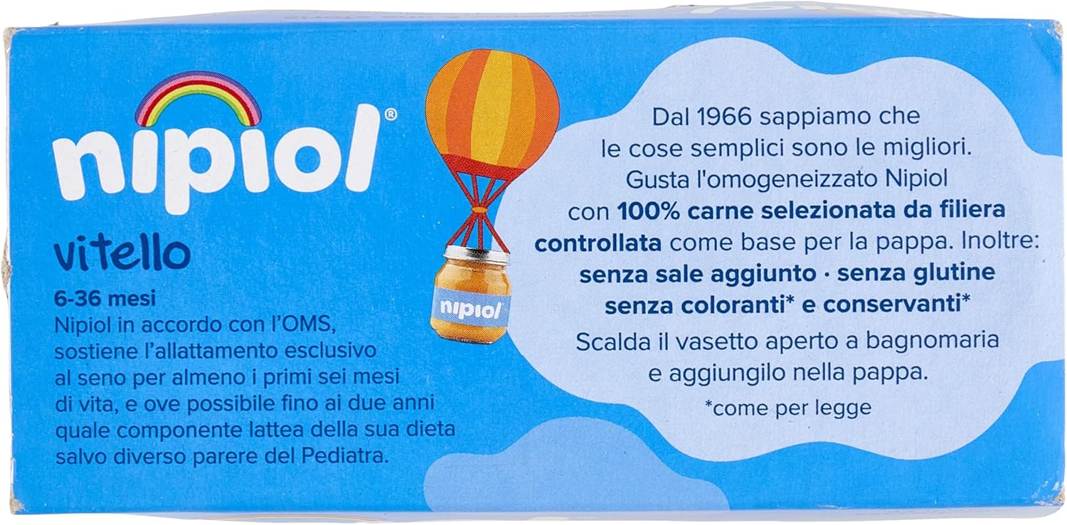 Detalle de Nipiol Omogeneizzato Vitello 2x80g – 12 Confezioni